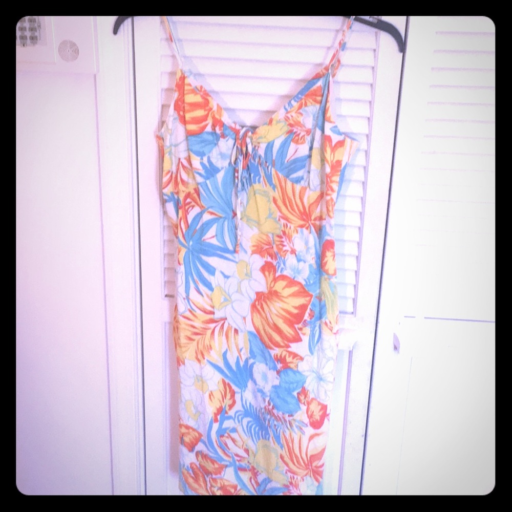 Tropical spaghetti strap dress